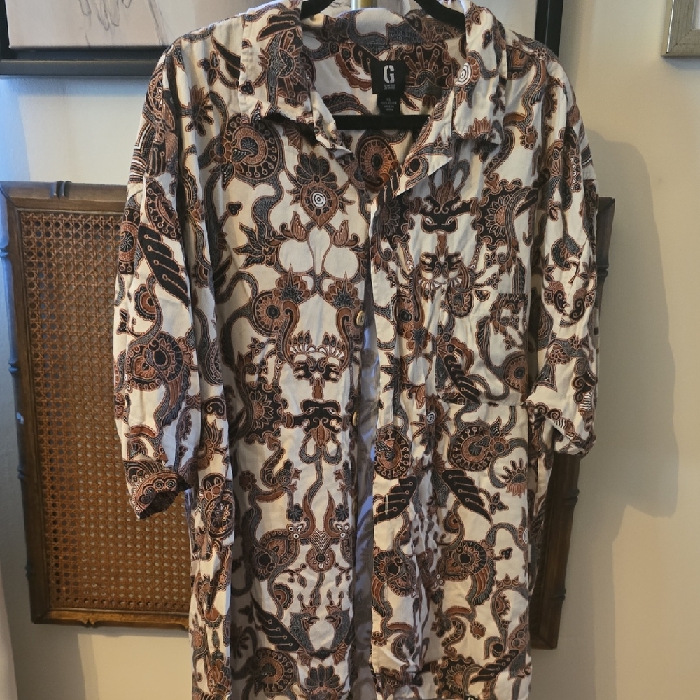 Patterned Button-Up Shirt